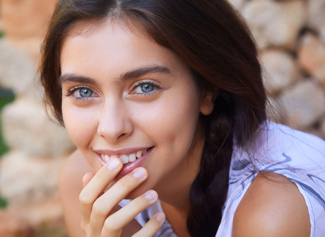 Divine brunette beauty Foxy Alissa showing shaved pussy outdoors - 2 of 16