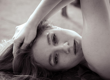 Isla takes you back in time with fantastic closeups of small tits and hairy pussy - 5 of 12