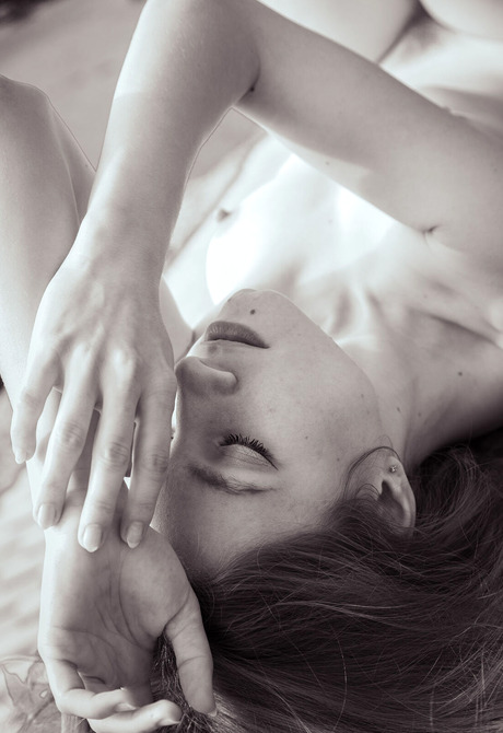 Isla takes you back in time with fantastic closeups of small tits and hairy pussy - 6 of 12