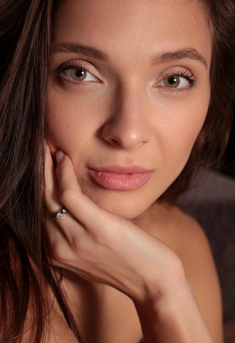 Erotic model Santa exhibiting perfect nude figure in fishnets and lingerie - 14 of 16