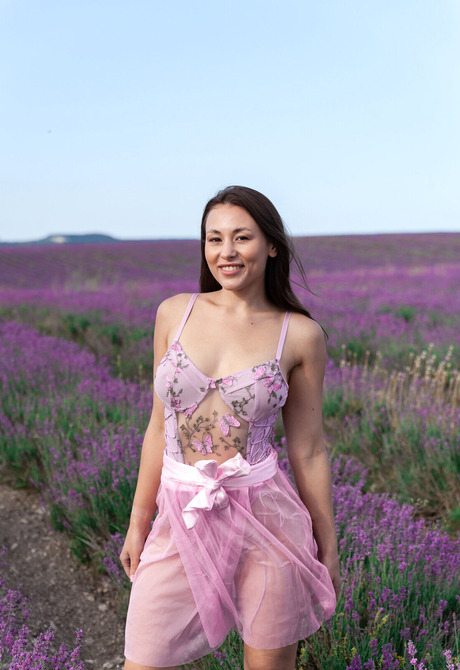 Sumiko in Lavender Fields for Met-Art - 1 of 16