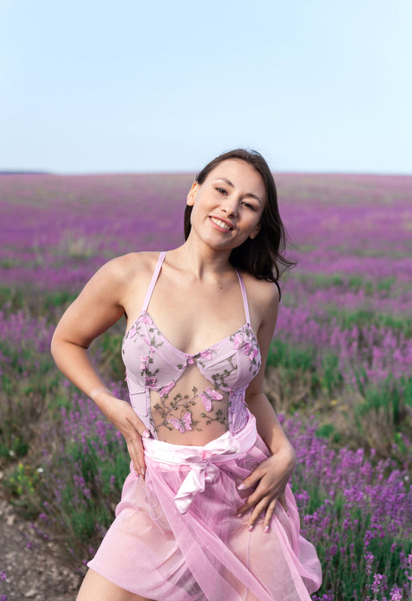 Sumiko in Lavender Fields for Met-Art - 2 of 16