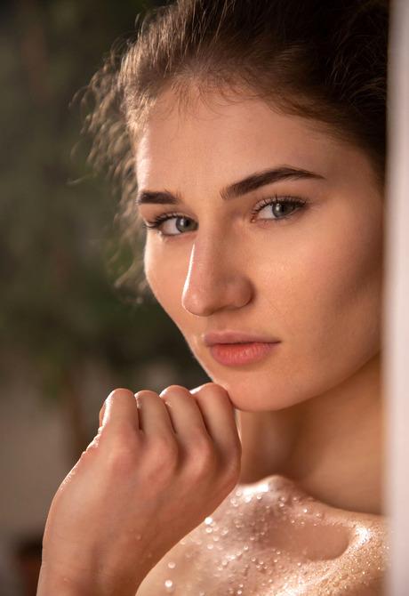 Check out Lorelei remove her swimsuit to show off nice ass and skinny figure - 14 of 16