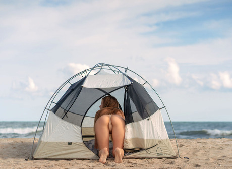 Gorgeous babe Shanti Black teasing in bikini on the beach - 7 of 16